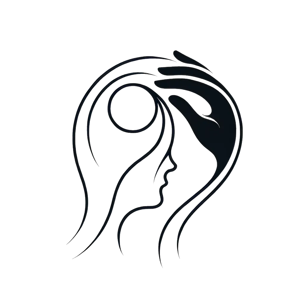 Drawing of a blessing hand on head in black and white depicting the theme of blessing.
