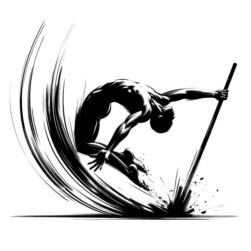 an polevolter falling with a broken pole depicting the theme of failure in black and white.