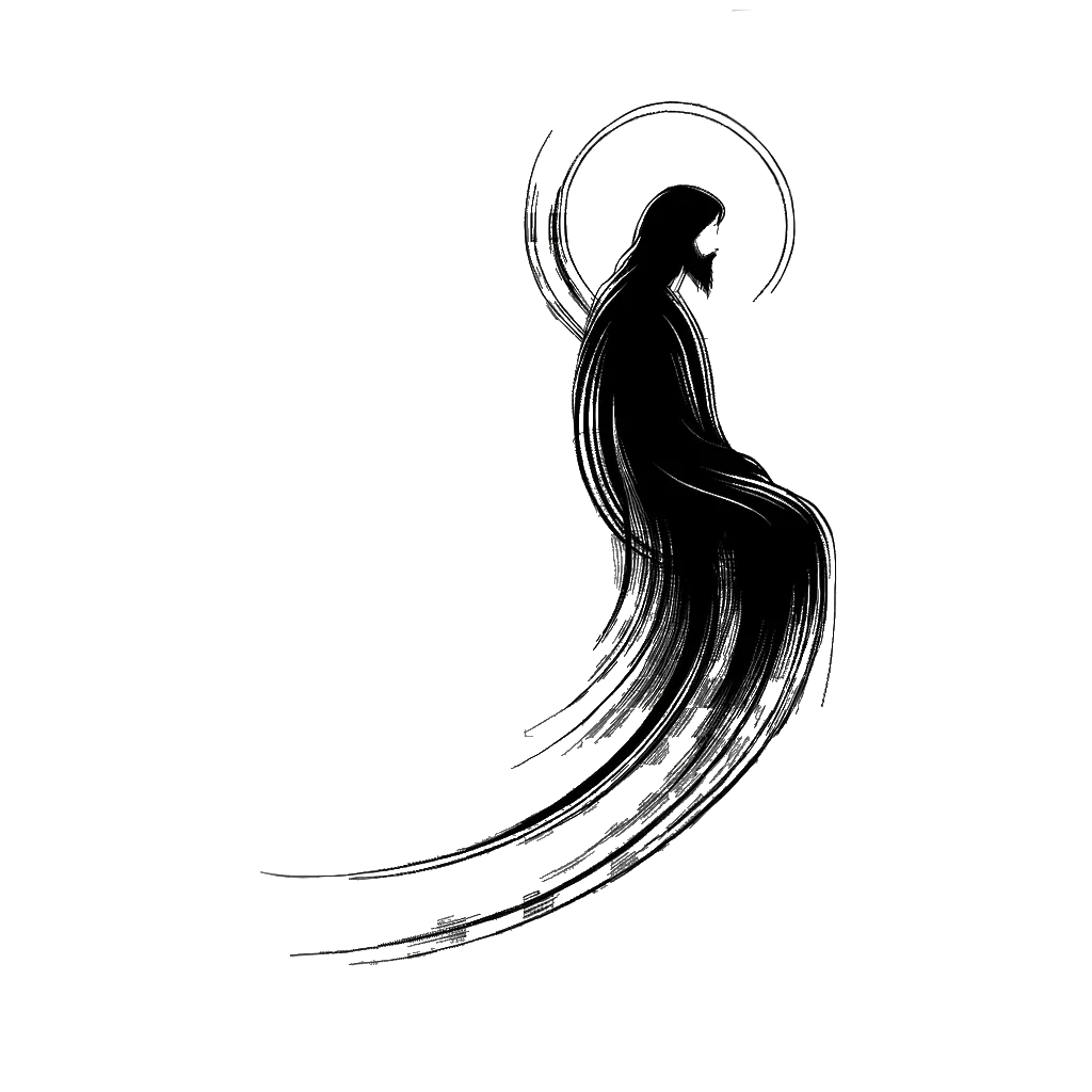 Jesus depicting the theme of good in black and white.