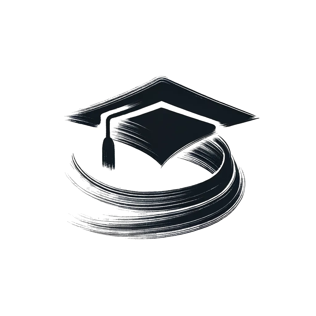 a graduation cap depicting the theme of graduation in black and white.