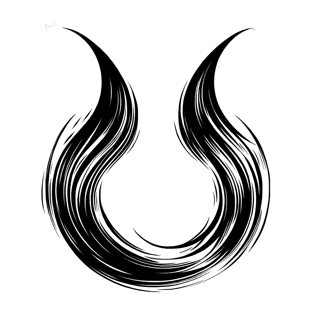 devils horns depicting the theme of hell in black and white.