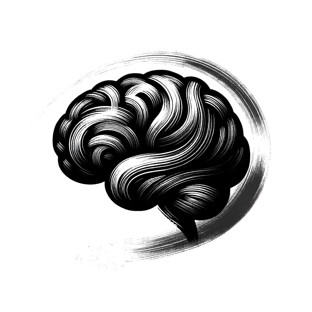 a brain depicting the theme of memory in black and white.
