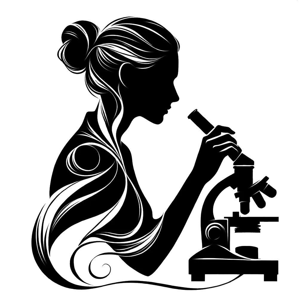 a scientist looking through a microscope depicting the theme of research in black and white.