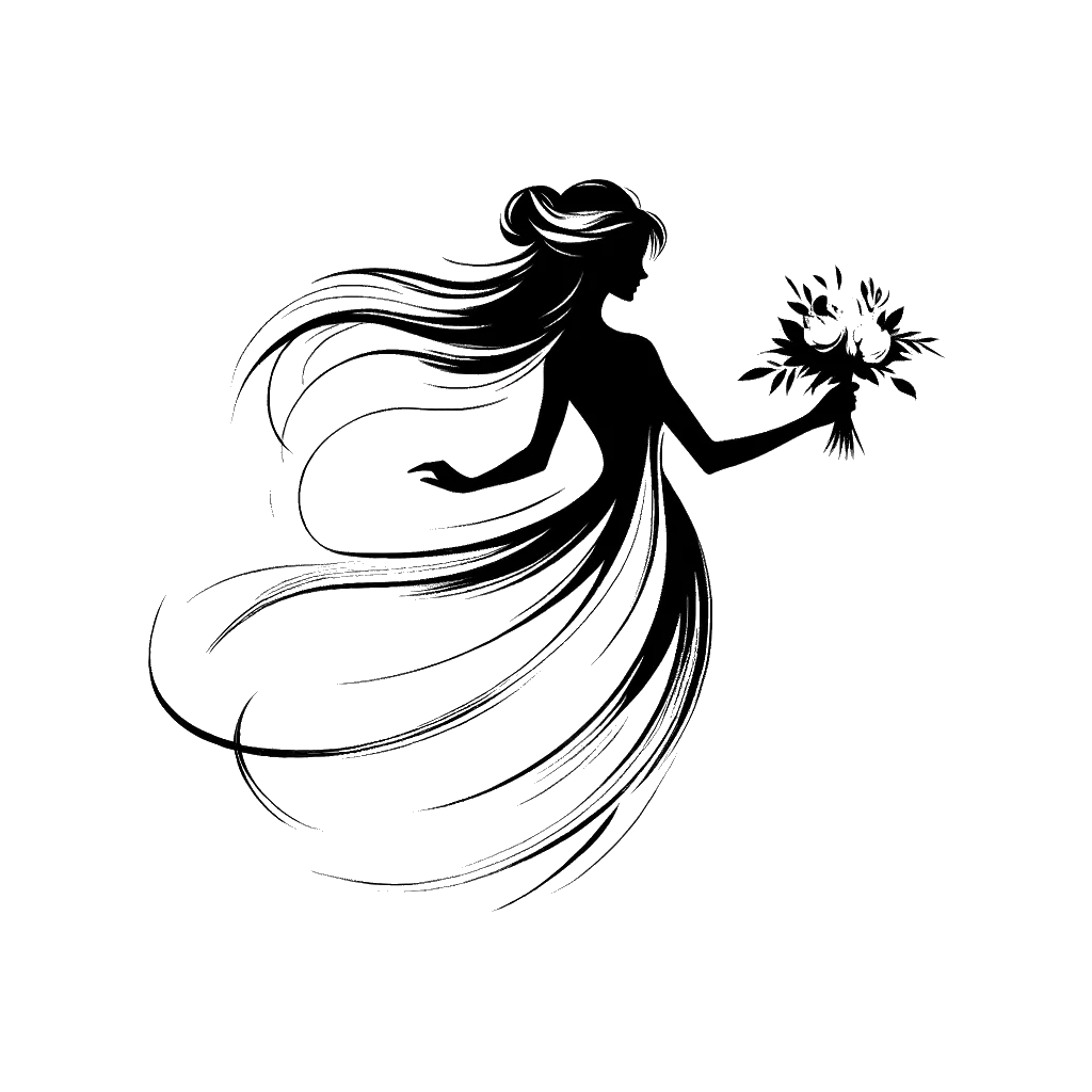 a bride throwing her bouquet from behind depicting the theme of traditions in black and white.